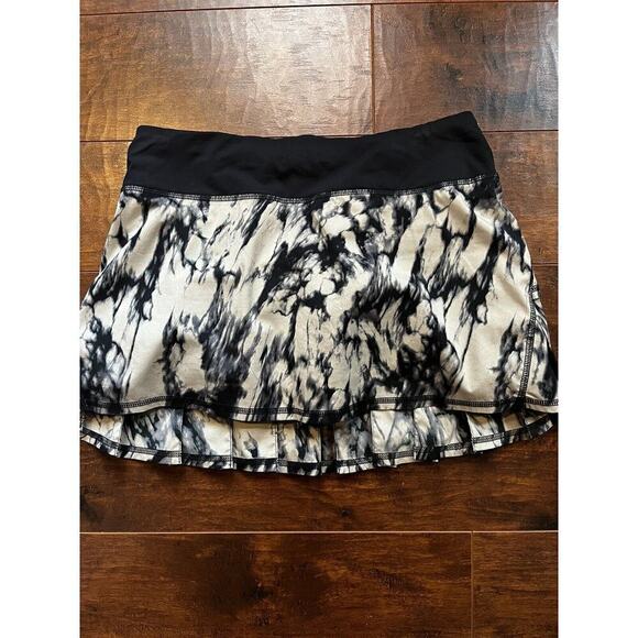 LULULEMON Rare Run Pace Setter Skirt Stretch Great Granite Black Mojave 4 - Picture 1 of 7